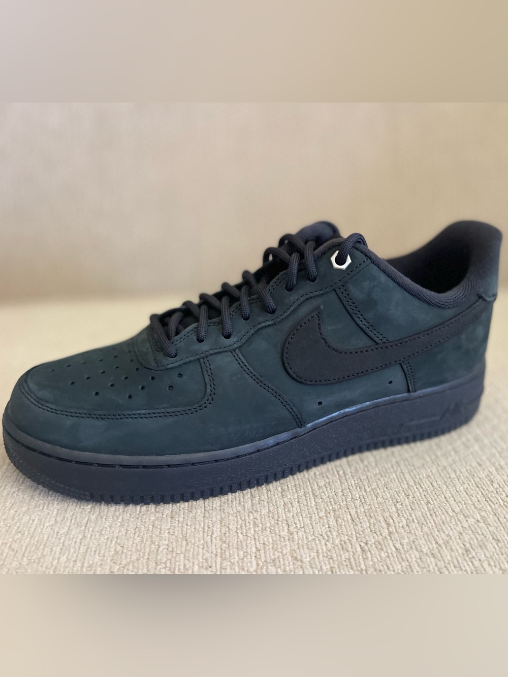 Size 10 - Nike Air Force 1 '07 WB Nubuck Black CJ9179-001 Men's BRAND NEW